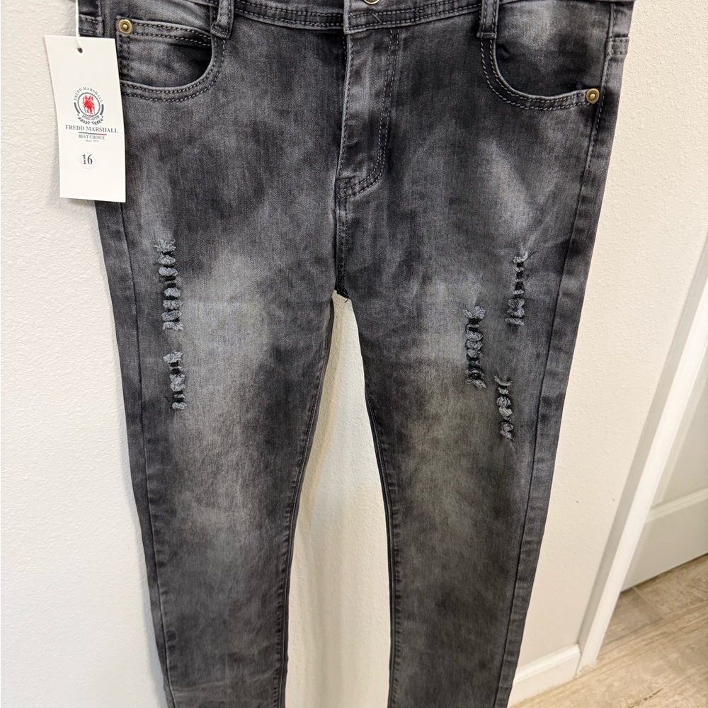 Fredd Marshall Kids Black Distressed Jeans